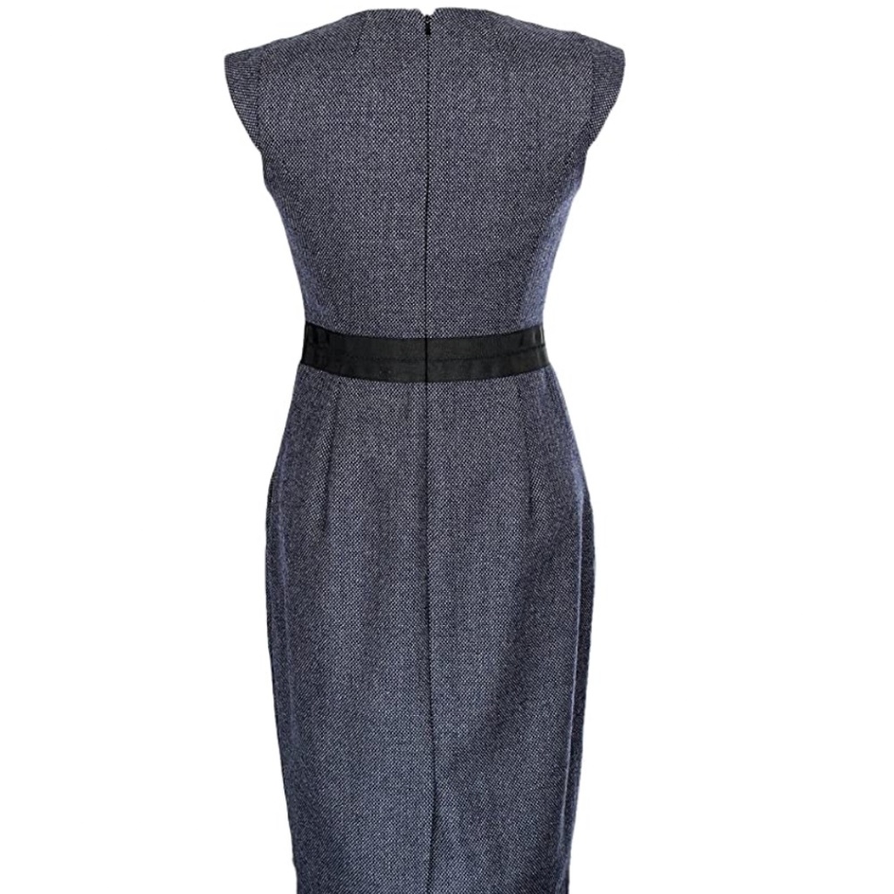 J. Crew Cap-Sleeve Dress in Mini-Dot Wool - Picture 3 of 3
